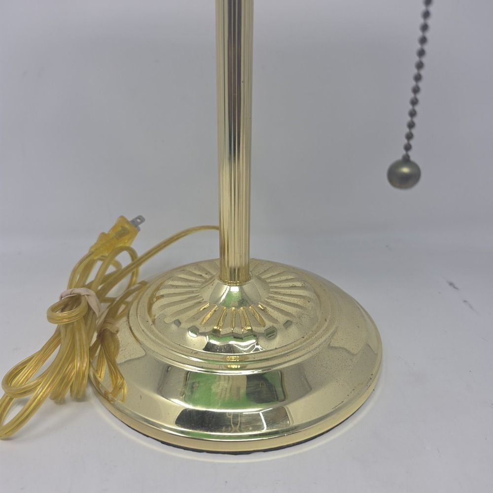 Vintage Brass Bankers (desk) Lamp W/Emerald Green Glass Shade - Picture 5 of 12